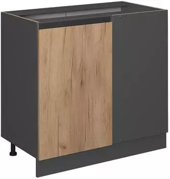 VICCO Eckunterschrank R-Line 86 cm Anthrazit/Eiche grifflos