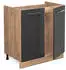 VICCO Unterschrank Fame-Line 80cm Anthrazit Hochglanz Goldkraft
