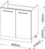 VICCO Unterschrank Fame-Line 80cm Anthrazit Hochglanz Goldkraft