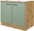Flex-Well Spülenschrank Cara 100x60x85 cm Eiche Grün Korpusfarbe