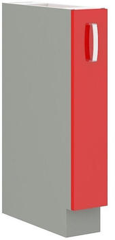 K&uuml;chenpreis-Bombe K&uuml;che Unterschrank Bianca Rose Hochglanz Rot 15x50x87 cm