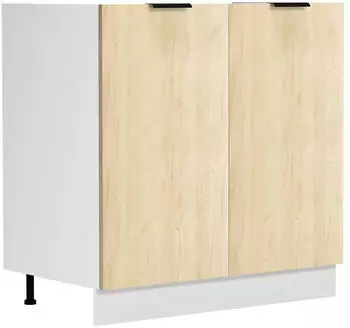 VCM Sp&uuml;lenunterschrank 80 cm Fasola Wei&szlig; / Honig-Eiche