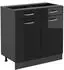 VICCO Küchenunterschrank R-Line 80 cm ohne Arbeitsplatte Schwarz Hochglanz/Anthrazit