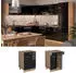 VICCO Küchenunterschrank R-Line 60 cm mit Schublade ohne Arbeitsplatte Schwarz Hochglanz/Gold Eiche