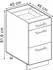 VICCO Küchenunterschrank R-Line 40 cm mit Schubladen ohne Arbeitsplatte Schwarz Hochglanz/Anthrazit
