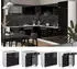 VICCO Küchenunterschrank R-Line 80 cm ohne Arbeitsplatte Schwarz Hochglanz/Weiß