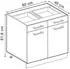 VICCO Küchenunterschrank R-Line 80 cm ohne Arbeitsplatte Schwarz Hochglanz/Weiß
