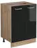 VICCO Küchenunterschrank R-Line 60 cm ohne Arbeitsplatte Schwarz Hochglanz/Goldkraft Eiche