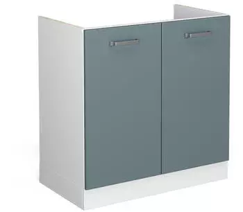 VICCO Sp&uuml;lenunterschrank R-Line 80 cm ohne Arbeitsplatte Blau-Grau/Wei&szlig;