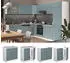 VICCO Spülenunterschrank R-Line 80 cm ohne Arbeitsplatte Blau-Grau/Weiß