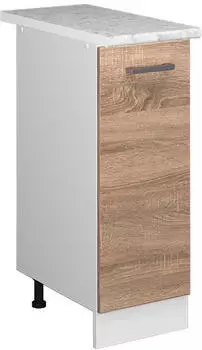 Livinity Apothekerschrank R-Line, 30 cm mit Arbeitsplatte, Sonoma/Wei&szlig;