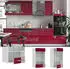 Livinity Küchenschrank Glas Fame-Line, 40 cm, Bordeaux Hochglanz/Weiß