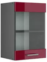 Vicco - K&uuml;chenglasschrank R-line, Bordeaux Hochglanz, 40 Cm