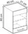 Livinity Küchenschrank Glas R-Line, 40 cm, Bordeaux Hochglanz/Anthrazit