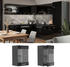 Livinity Küchenschrank Glas R-Line, 40 cm, Schwarz Hochglanz/Anthrazit