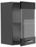 Livinity Küchenschrank Glas R-Line, 40 cm, Schwarz Hochglanz/Anthrazit