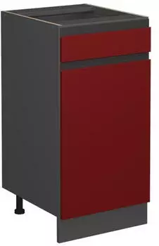 Livinity K&uuml;chenunterschrank R-Line, 40 cm J-Shape, ohne Arbeitsplatte, Rot/Anthrazit