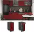 Livinity Küchenunterschrank R-Line, 40 cm J-Shape, ohne Arbeitsplatte, Rot/Anthrazit