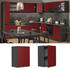 Livinity Hängeschrank R-Line, 45 cm J-Shape, Rot/Anthrazit