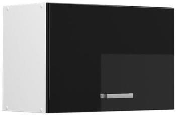 Livinity H&auml;ngeschrank R-Line, 60 cm Flach, Schwarz Hochglanz/Wei&szlig;