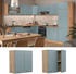 Livinity Hängeschrank R-Line, 60 cm, Blau-Grau/Goldkraft Eiche