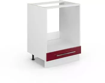 Livinity Herdumbauschrank Fame-Line, 60 cm ohne Arbeitsplatte, Bordeaux Hochglanz/Wei&szlig;
