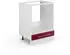 Livinity Herdumbauschrank Fame-Line, 60 cm ohne Arbeitsplatte, Bordeaux Hochglanz/Weiß
