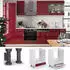 Livinity Herdumbauschrank Fame-Line, 60 cm ohne Arbeitsplatte, Bordeaux Hochglanz/Weiß
