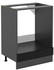 Livinity Herdumbauschrank R-Line, 60 cm ohne Arbeitsplatte, Schwarz Hochglanz/Anthrazit