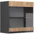 Livinity Küchenschrank Glas R-Line, 60 cm J-Shape, Goldkraft Eiche/Anthrazit