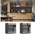 Livinity Küchenschrank Glas R-Line, 60 cm J-Shape, Goldkraft Eiche/Anthrazit