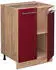 Livinity Küchenunterschrank Fame-Line, 60 cm ohne Arbeitsplatte, Bordeaux Hochglanz/Goldkraft Eiche