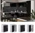Livinity Küchenunterschrank R-Line, 60 cm mit Arbeitsplatte, Schwarz Hochglanz/Weiß