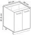 Livinity Küchenunterschrank R-Line, 60 cm mit Arbeitsplatte, Schwarz Hochglanz/Weiß