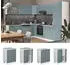 Livinity Küchenunterschrank R-Line, 60 cm ohne Arbeitsplatte, Blau-Grau/Weiß