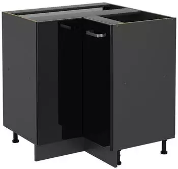 Livinity Eckschrank R-Line, 75.6 cm ohne Arbeitsplatte, Schwarz Hochglanz/Anthrazit