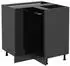 Livinity Eckschrank R-Line, 75.6 cm ohne Arbeitsplatte, Schwarz Hochglanz/Anthrazit