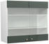 Livinity Küchenschrank Glas Fame-Line, 80 cm, Grün-Gold Landhaus/Weiß