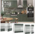 Livinity Küchenschrank Glas Fame-Line, 80 cm, Grün-Gold Landhaus/Weiß
