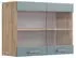 Livinity Küchenschrank Glas R-Line, 80 cm, Blau-Grau/Goldkraft Eiche