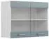 Livinity Küchenschrank Glas R-Line, 80 cm, Blau-Grau/Weiß