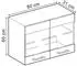 Livinity Küchenschrank Glas R-Line, 80 cm, Blau-Grau/Weiß