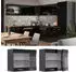 Livinity Küchenschrank Glas R-Line, 80 cm, Schwarz Hochglanz/Anthrazit