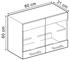 Livinity Küchenschrank Glas R-Line, 80 cm, Schwarz Hochglanz/Goldkraft Eiche