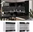 Livinity Küchenschrank Glas R-Line, 80 cm, Schwarz Hochglanz/Weiß