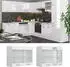 Livinity Küchenschrank Glas R-Line, 80 cm, Weiß Landhaus/Weiß