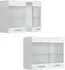 Livinity Küchenschrank Glas R-Line, 80 cm, Weiß Landhaus/Weiß