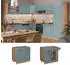 Livinity Küchenunterschrank R-Line, 80 cm ohne Arbeitsplatte, Blau-Grau/Goldkraft Eiche