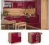 Livinity Küchenunterschrank R-Line, 80 cm ohne Arbeitsplatte, Bordeaux Hochglanz/Goldkraft Eiche