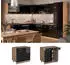 Livinity Küchenunterschrank R-Line, 80 cm ohne Arbeitsplatte, Schwarz Hochglanz/Goldkraft Eiche